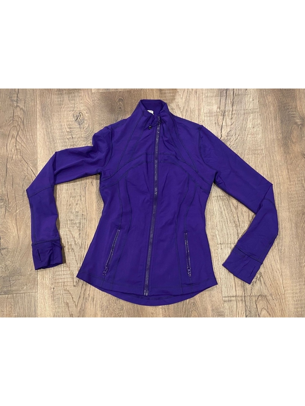 T3 Women Purple Lululemon Zipup Active Wear Jacket Fitted Back Define